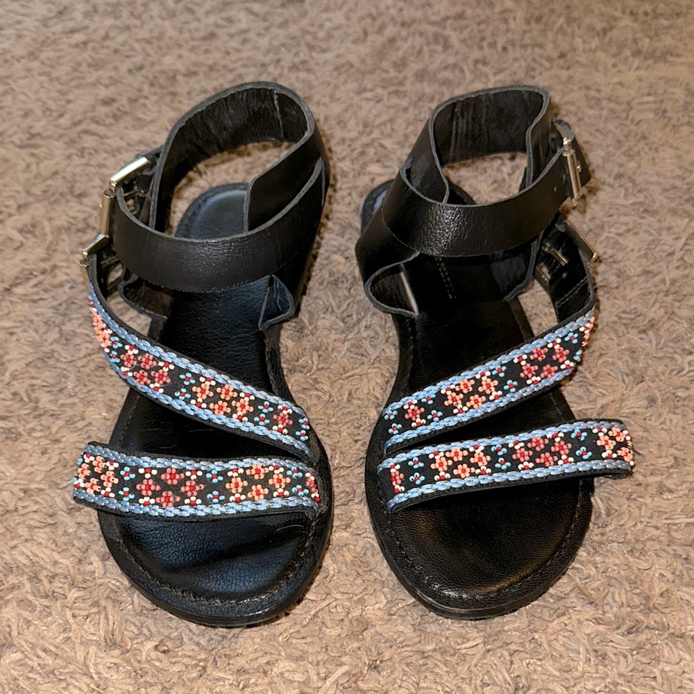 Anthropologie beaded gladiator sandal